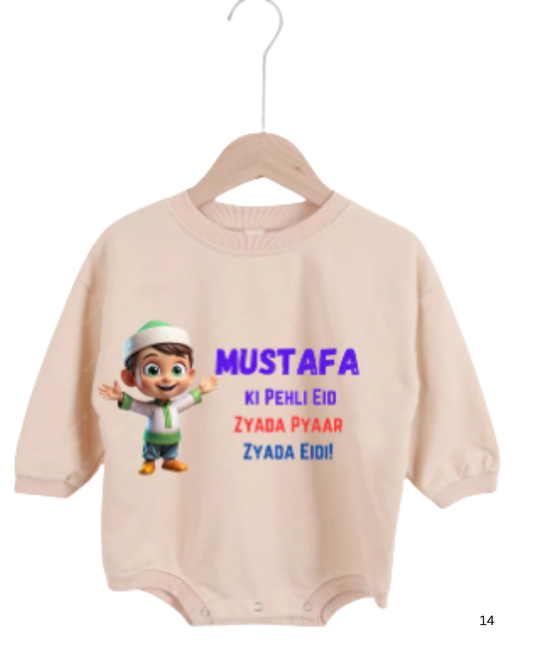 "[BABY NAME] Ki Pehli Eid – Zyada Pyaar, Zyada Eidi" Baby Romper