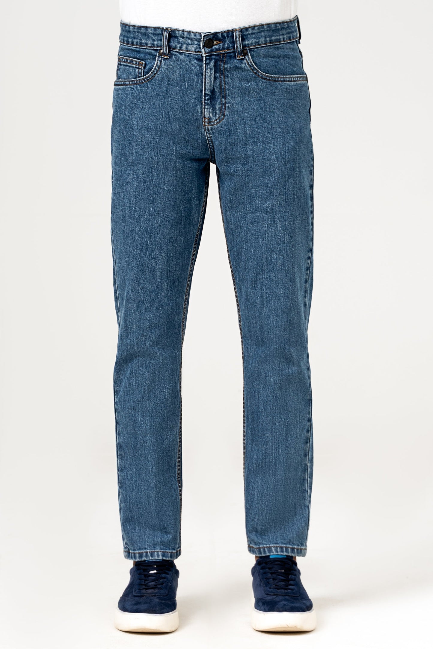 STRAIGHT LEG DENIM JEANS LIGHT BLUE