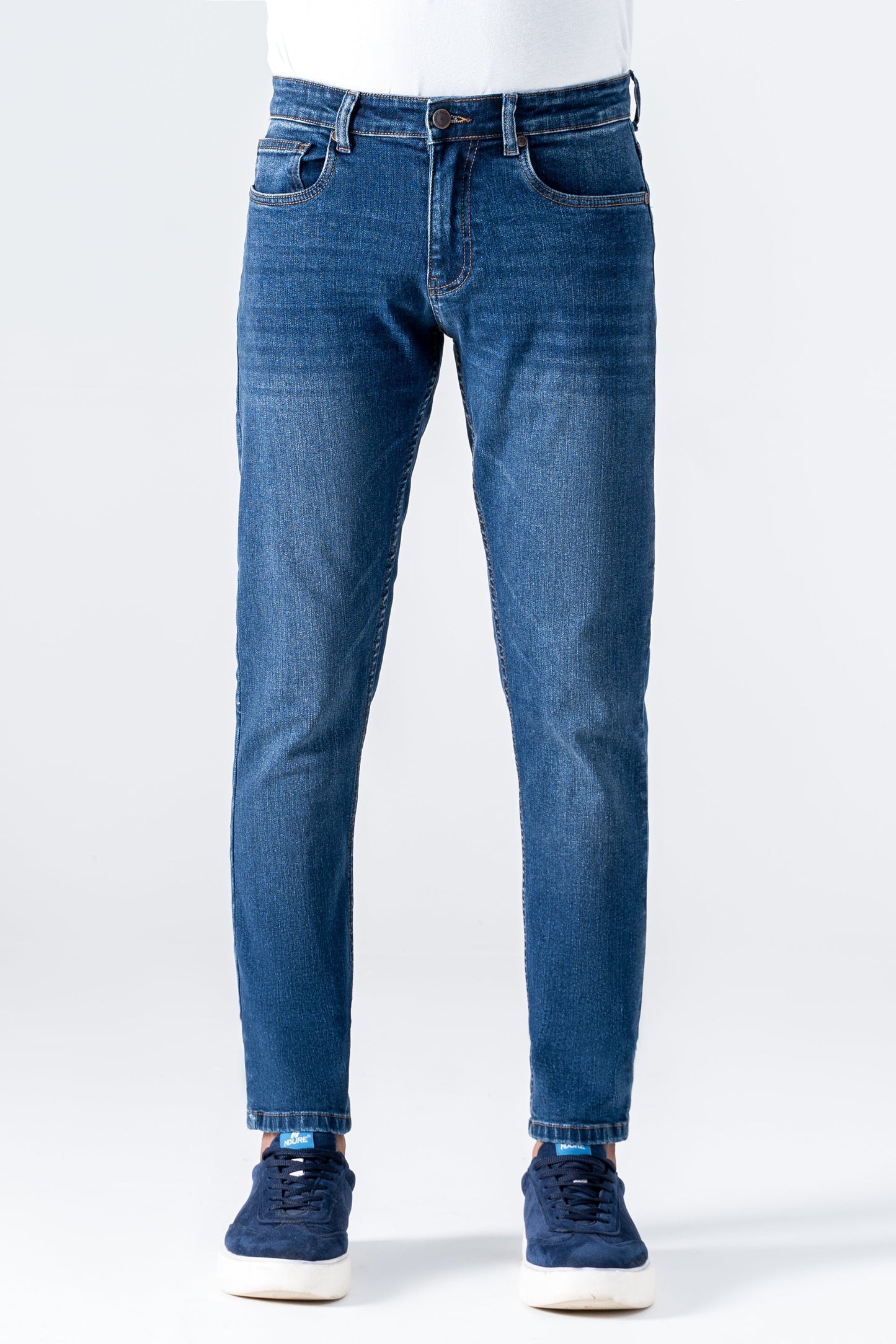 SLIM LEG DENIM JEANS DARK BLUE