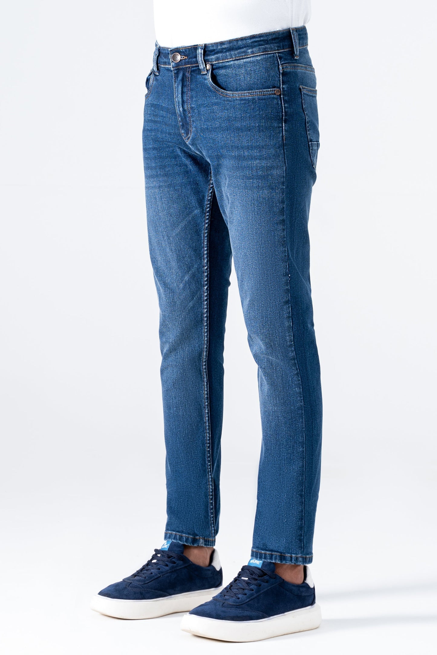 SLIM LEG DENIM JEANS DARK BLUE