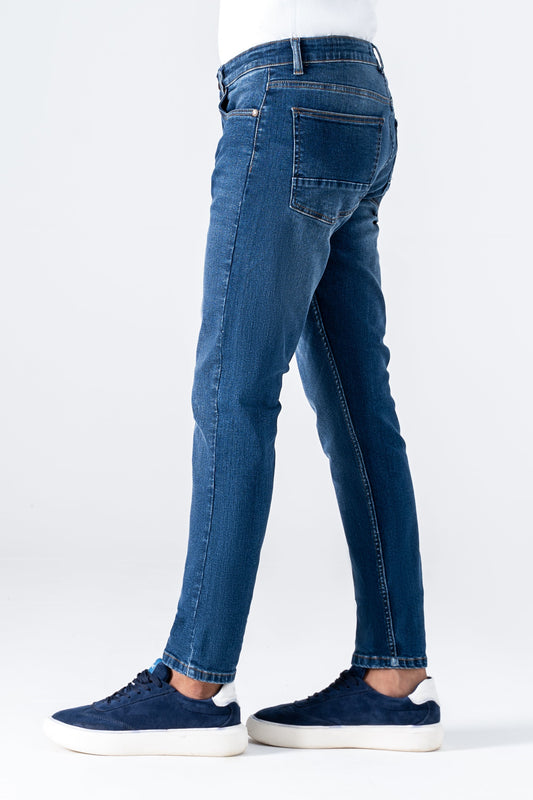 SLIM LEG DENIM JEANS DARK BLUE