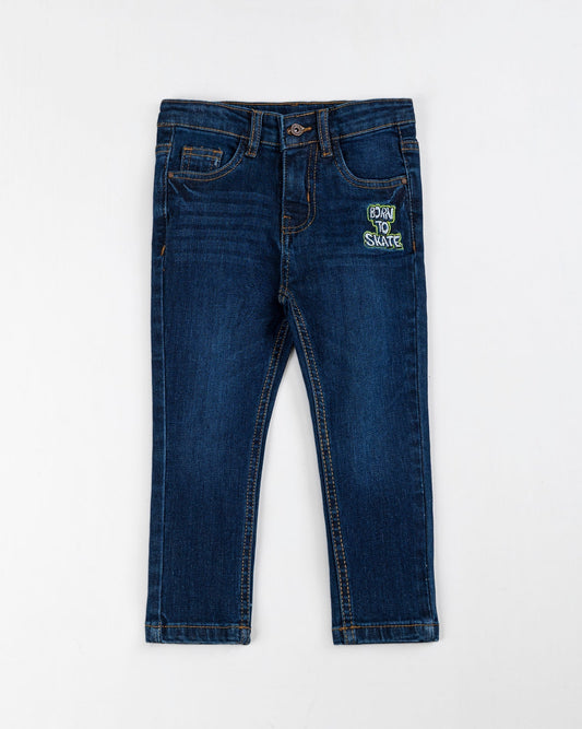 Baby Boy Dark Blue Color Slim Fit Denim