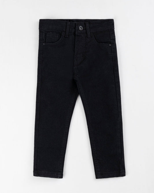 Baby Boy Black Color Slim Fit Denim